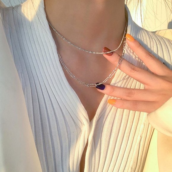 NEW 925 Sterling Silver Shiny Chain Necklace - Picture 8 of 11